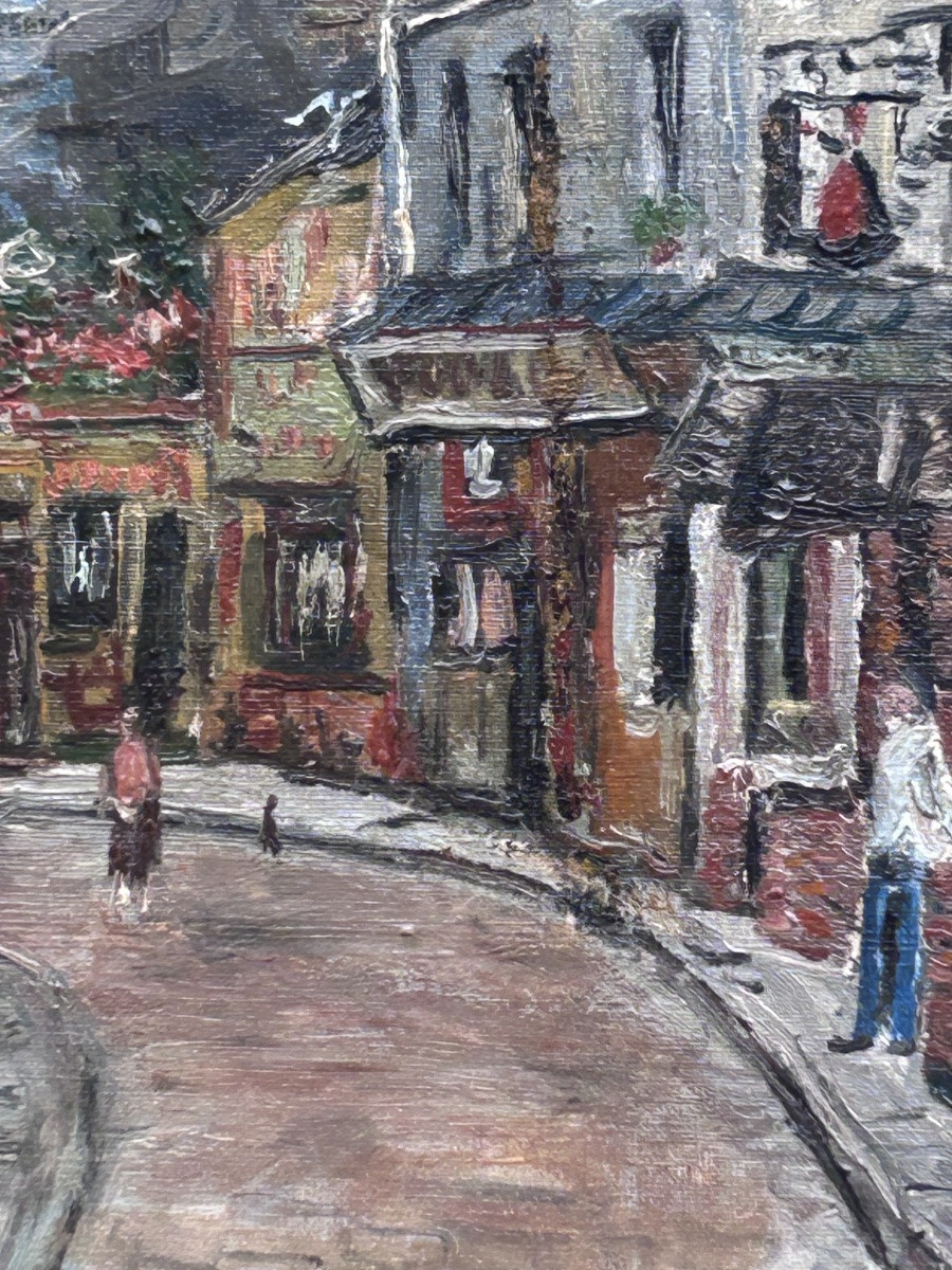 Jean Daxe, huile sur toile paysage urbain -photo-5