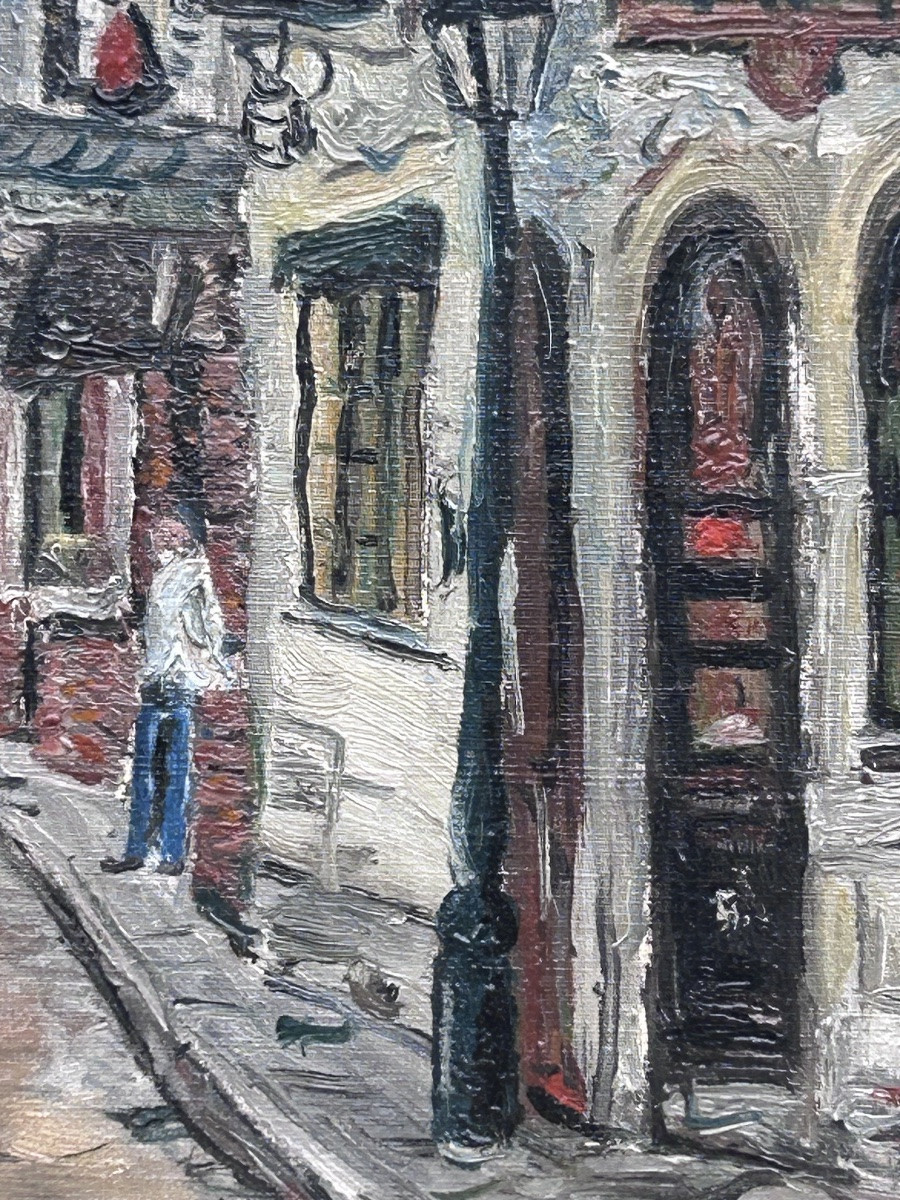 Jean Daxe, huile sur toile paysage urbain -photo-6