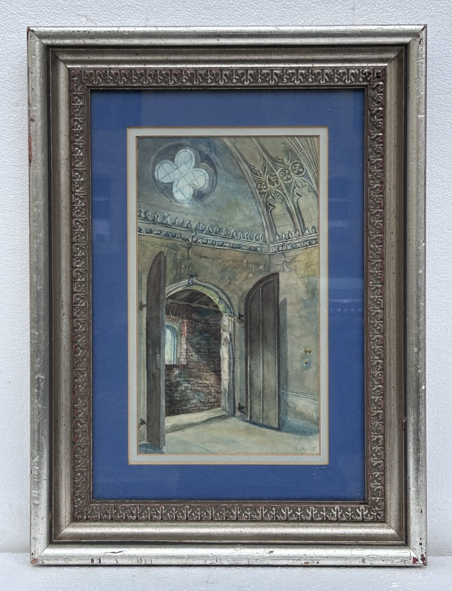 Louis Haghe, Watercolor Interior Of A Chapel-photo-3