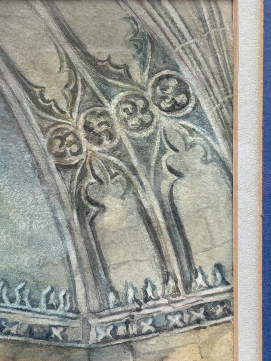 Louis Haghe, Watercolor Interior Of A Chapel-photo-1