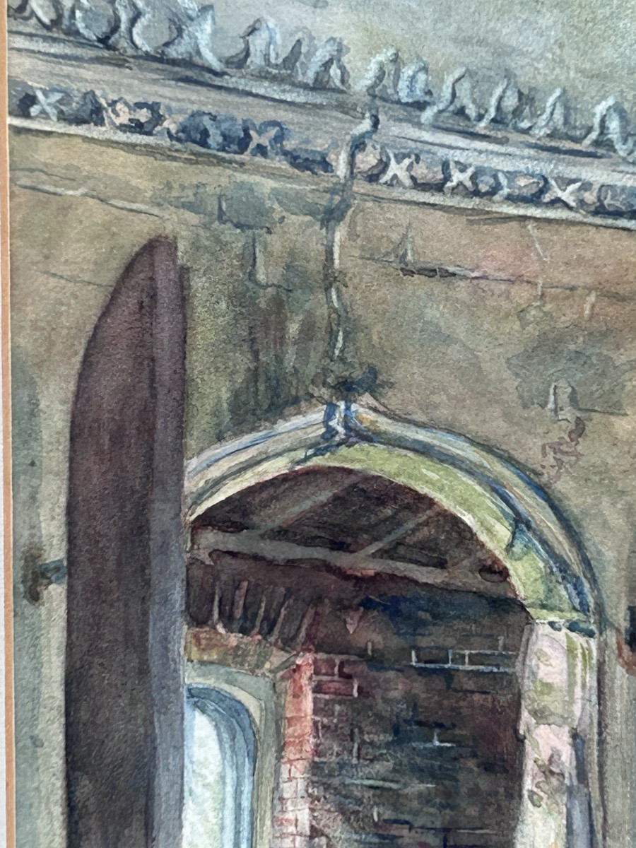 Louis Haghe, Watercolor Interior Of A Chapel-photo-3