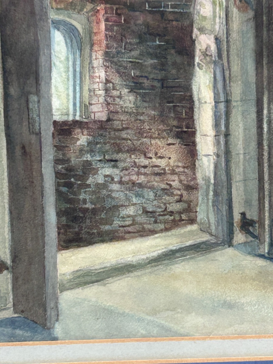 Louis Haghe, Watercolor Interior Of A Chapel-photo-6