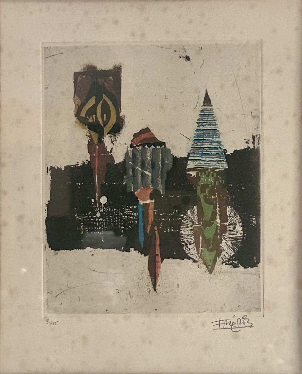 Johny Friedlaender, Abstract Colored Engraving -photo-1