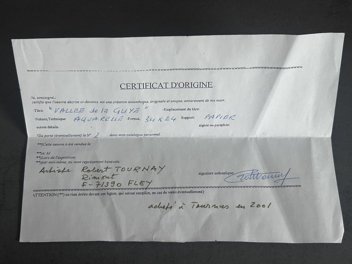 R. Tournay, aquarelle « Vallée de la Guye »-photo-7