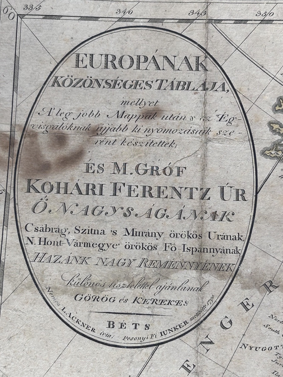 Ancienne carte hongroise de l’Europe-photo-3