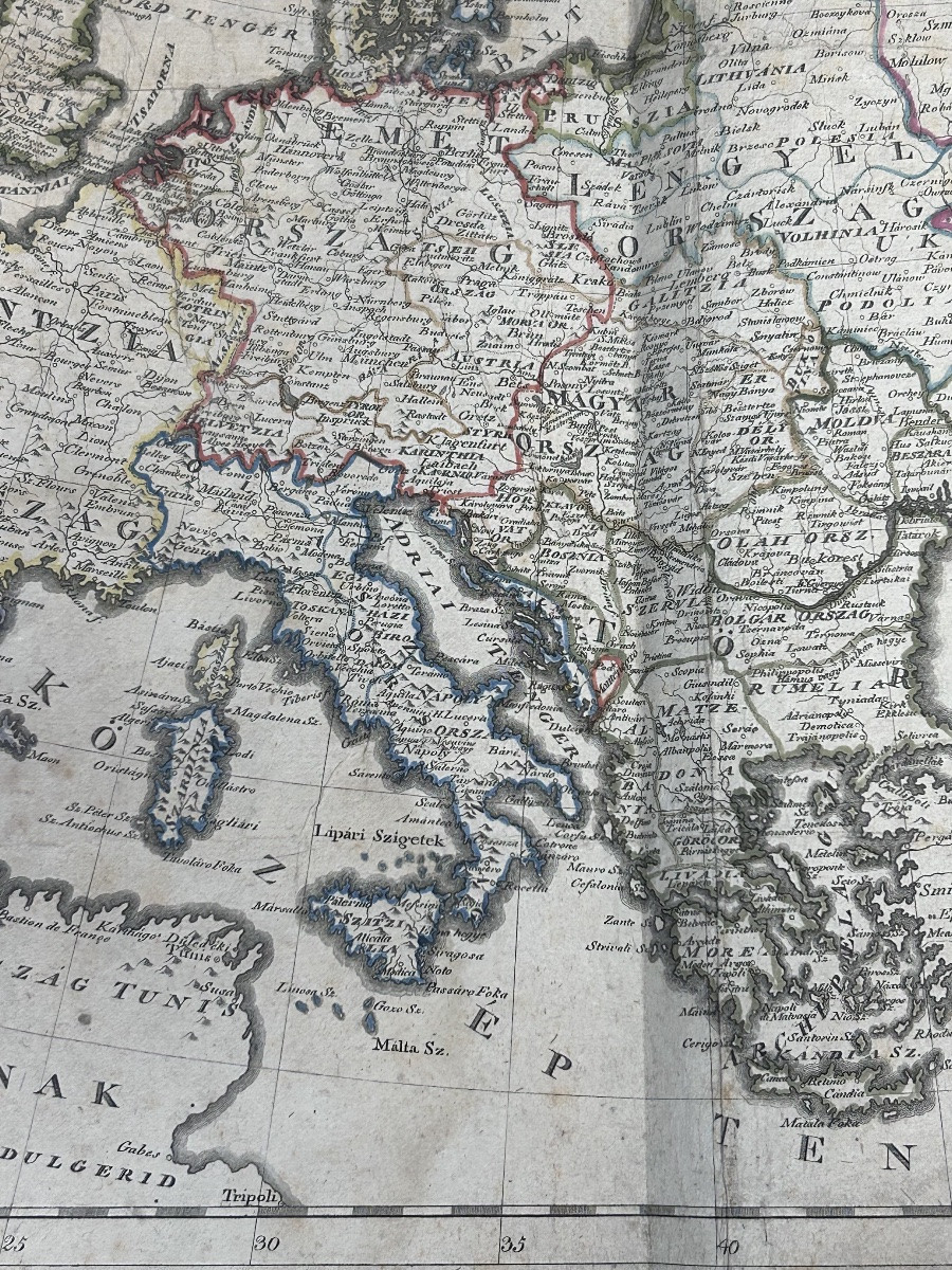 Ancienne carte hongroise de l’Europe-photo-1