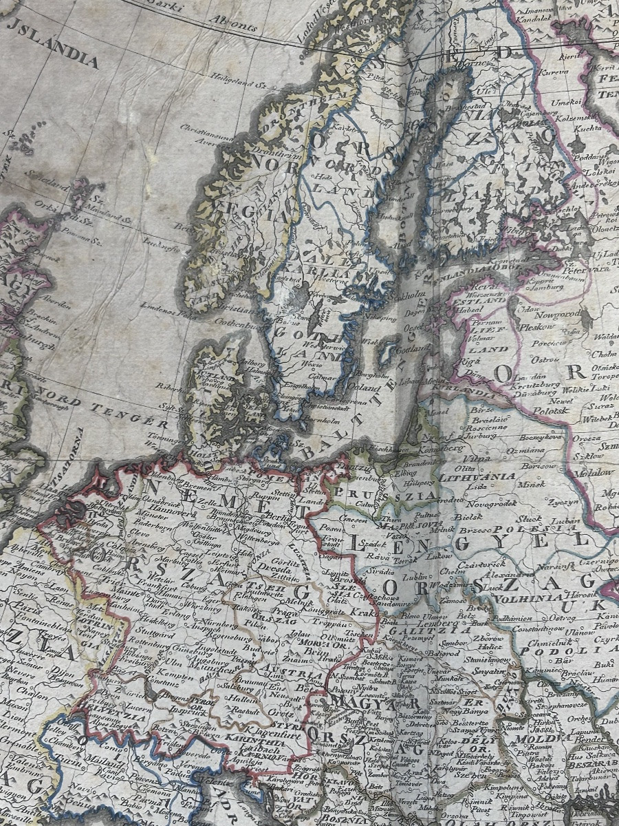 Ancienne carte hongroise de l’Europe-photo-4