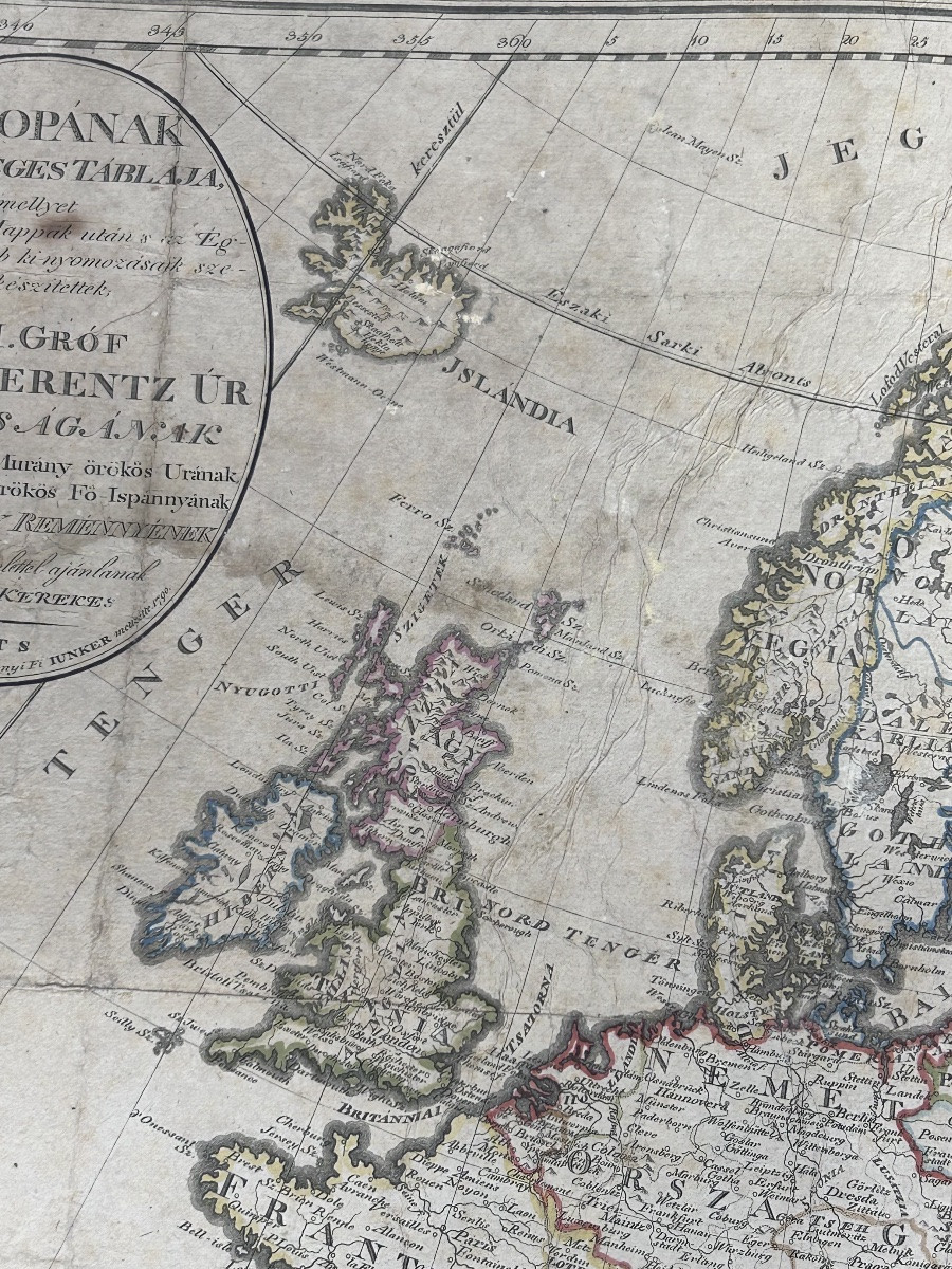 Ancienne carte hongroise de l’Europe-photo-5