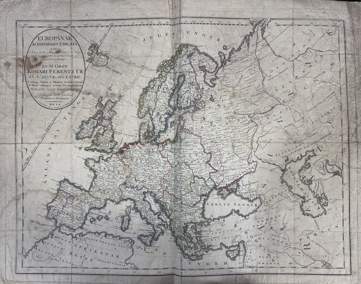 Ancienne carte hongroise de l’Europe