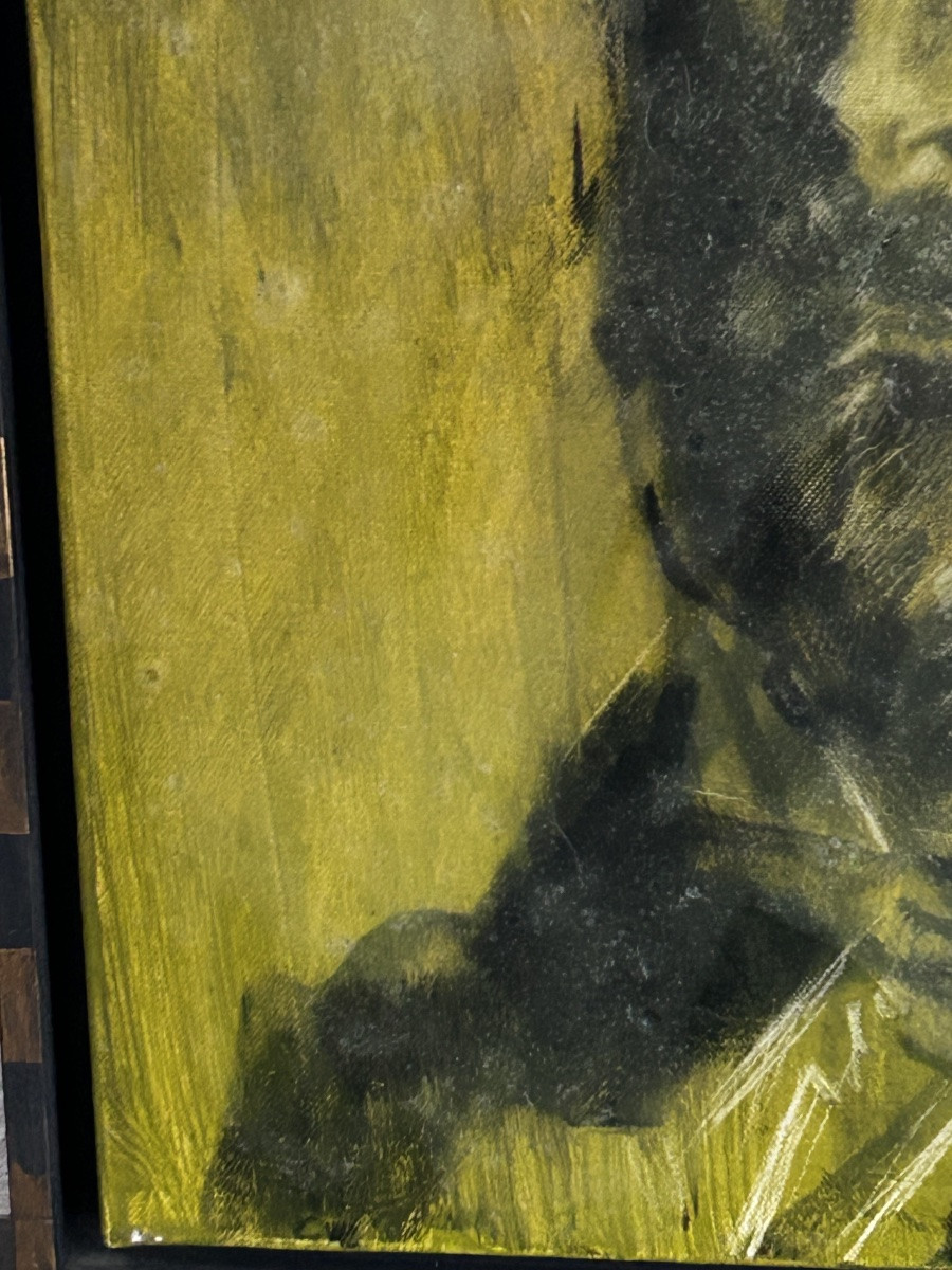 R. Schauls, Luxembourg Artist Mixed Media Portrait On Canvas -photo-7