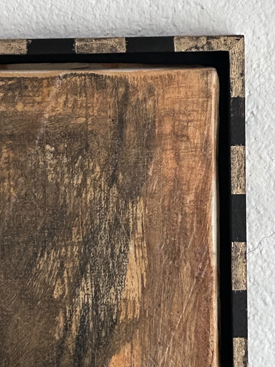 R. Schauls, artiste luxembourgeois portrait technique mixte sur toile -photo-4