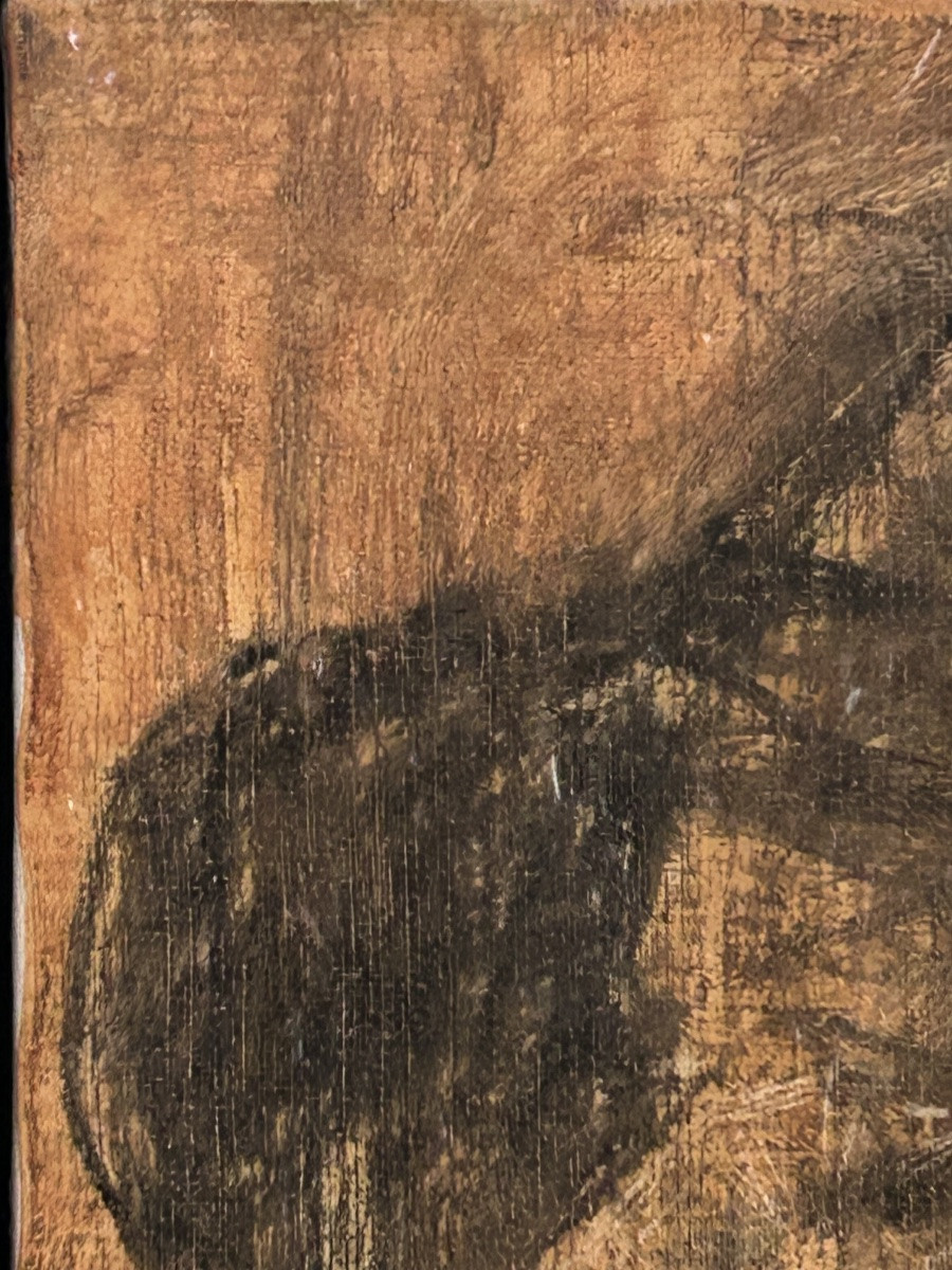 R. Schauls, artiste luxembourgeois portrait technique mixte sur toile -photo-4