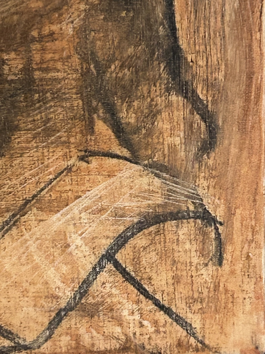 R. Schauls, artiste luxembourgeois portrait technique mixte sur toile -photo-5