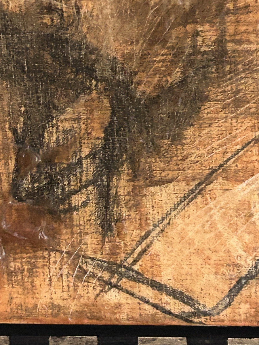 R. Schauls, artiste luxembourgeois portrait technique mixte sur toile -photo-6