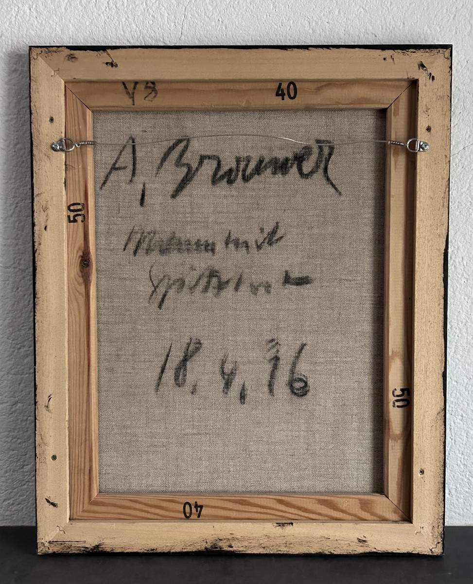 R. Schauls, artiste luxembourgeois portrait technique mixte sur toile -photo-8