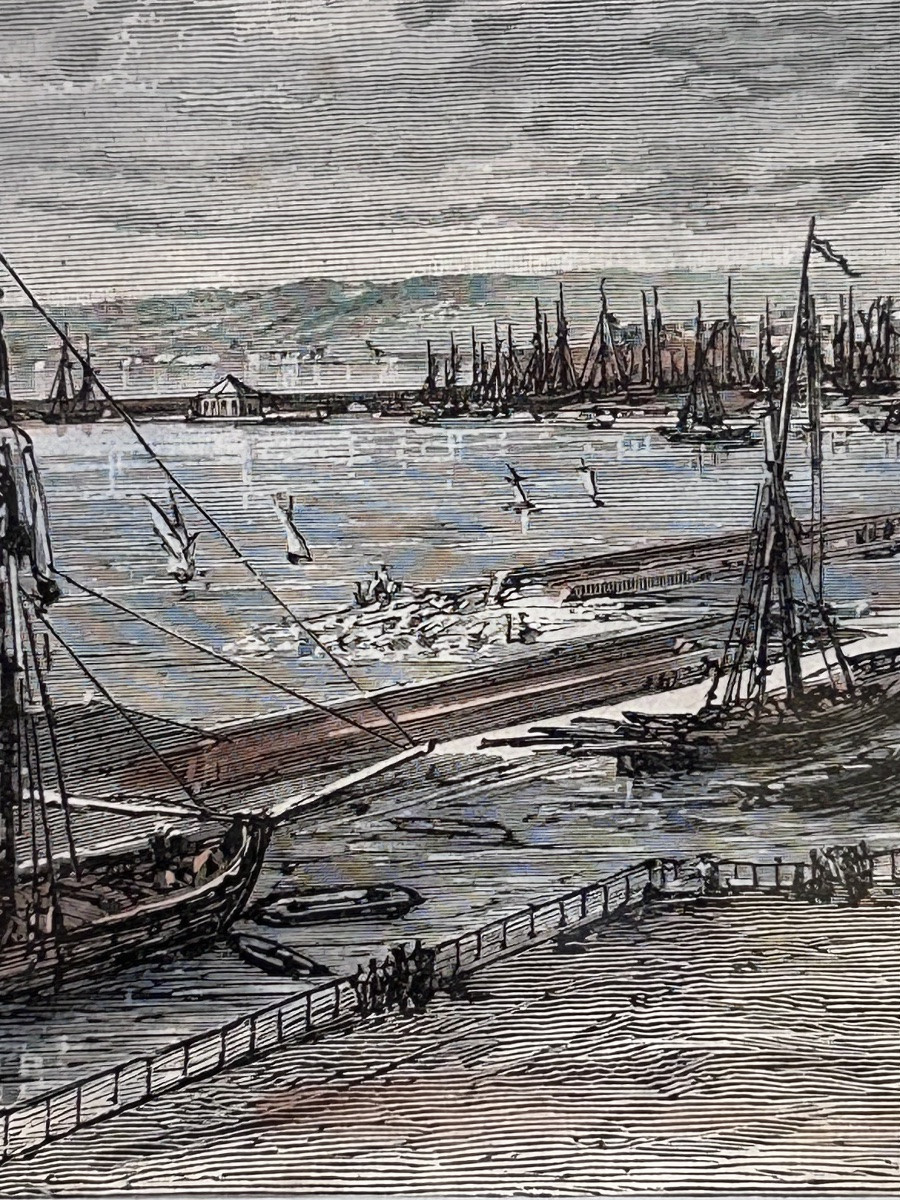 G. Perrichon And D. Lancelot, Marine Colour Engraving-photo-1