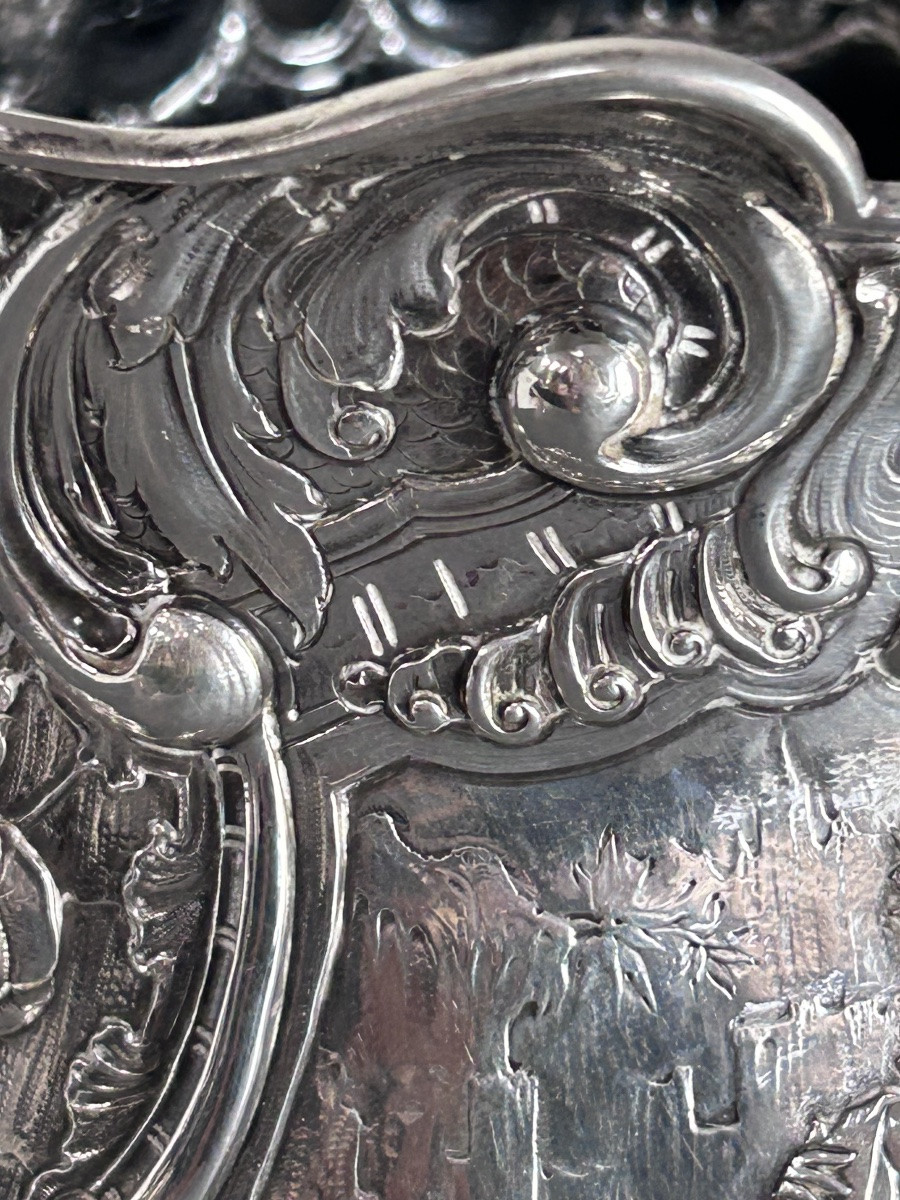 Finely Decorated Solid Silver Champagne Bucket -photo-2