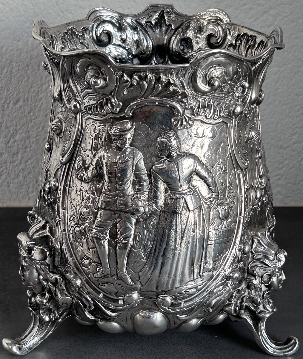 Finely Decorated Solid Silver Champagne Bucket 