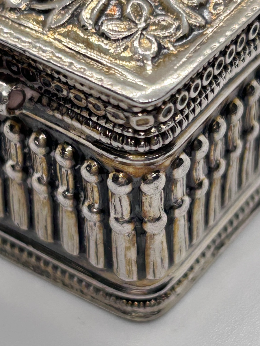 Tabatière en argent massif décor asiatique -photo-5