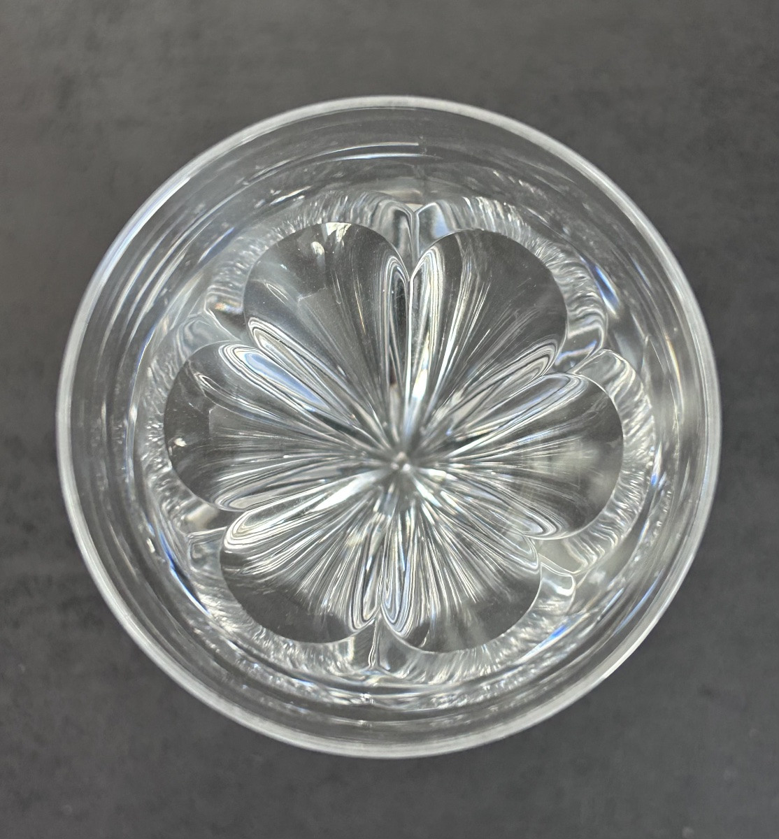 Val Saint Lambert, 12 Art Deco Crystal White Wine Glasses -photo-1