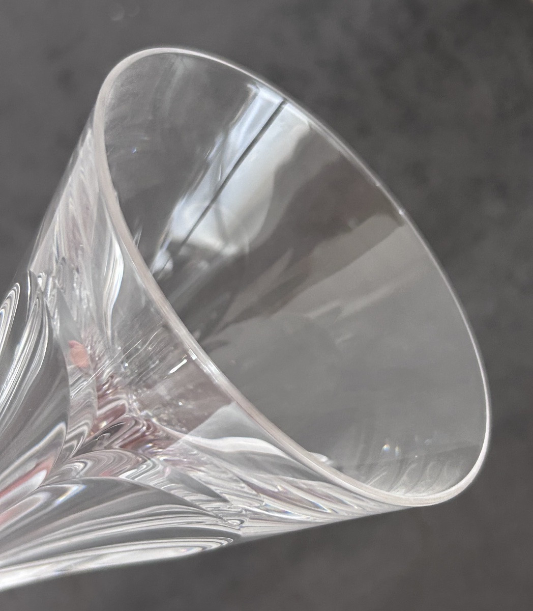 Val Saint Lambert, 12 verres à vin rouge art déco en cristal-photo-3
