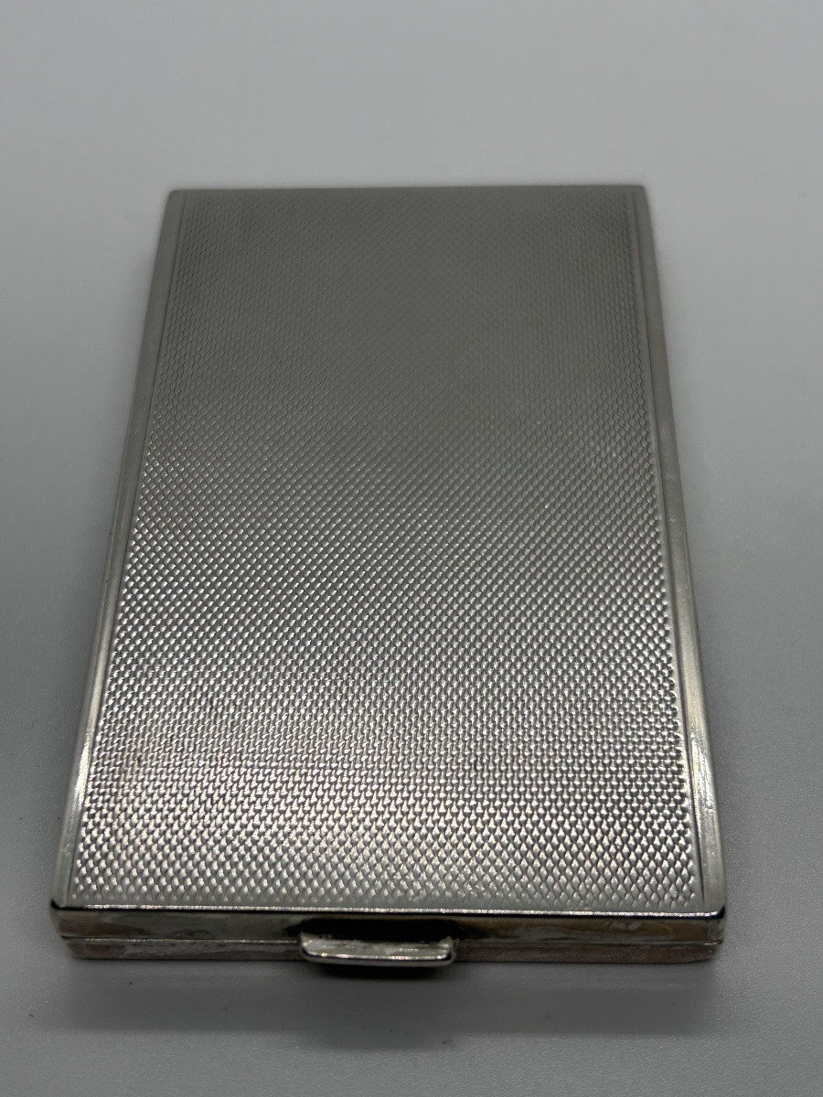 Boîte à cigarettes art déco en argent massif -photo-2