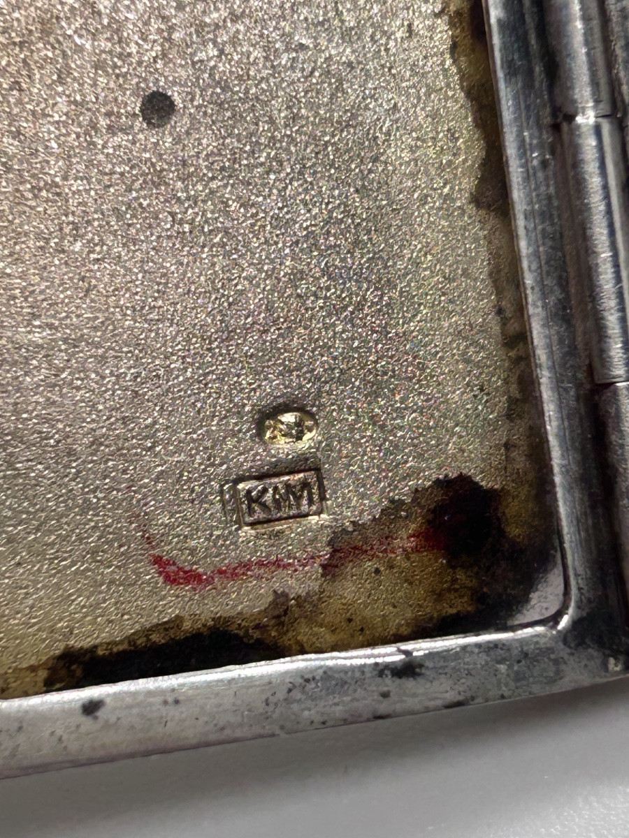 Boîte à cigarettes art déco en argent massif -photo-4