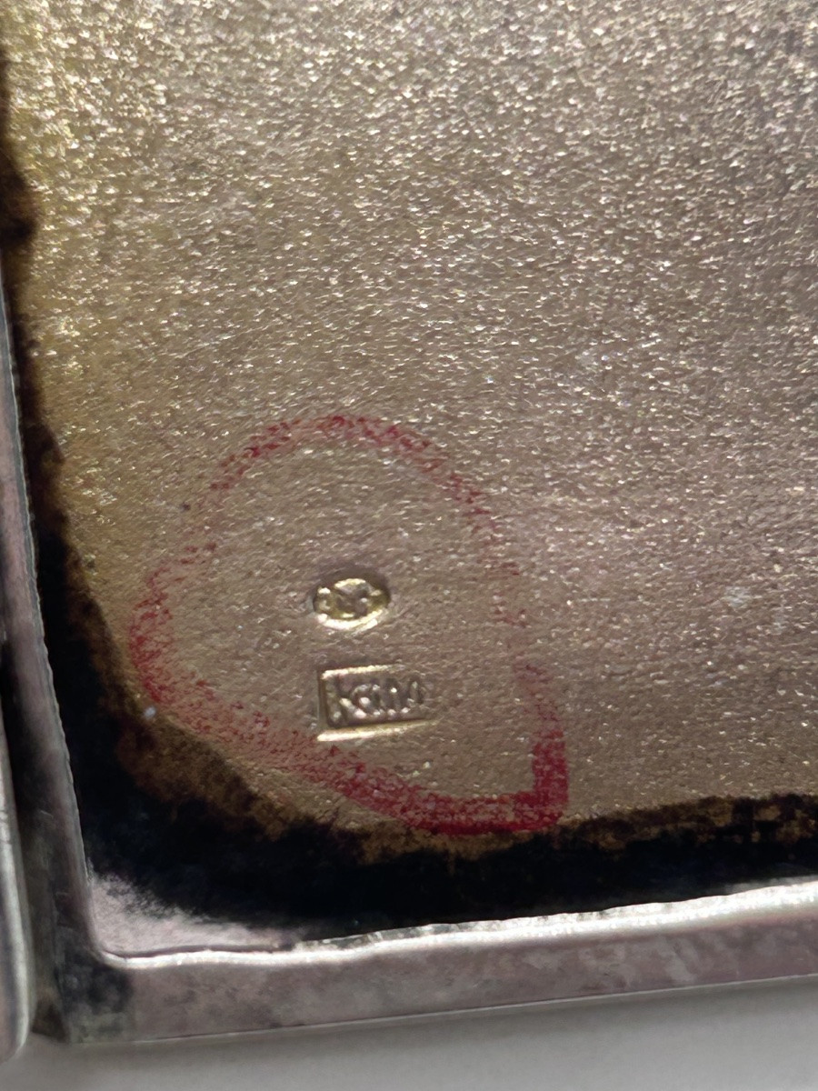 Boîte à cigarettes art déco en argent massif -photo-1