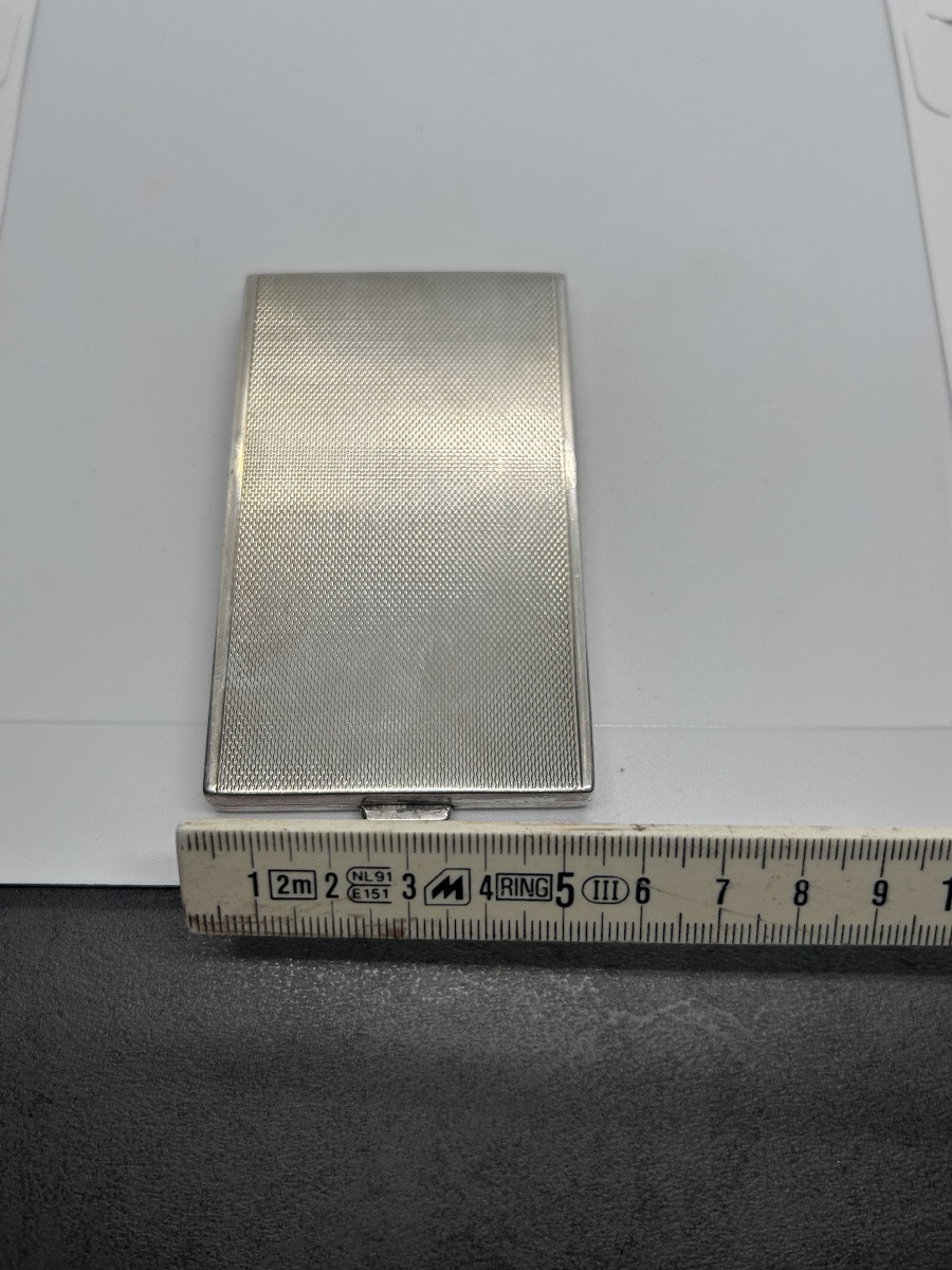 Boîte à cigarettes art déco en argent massif -photo-2