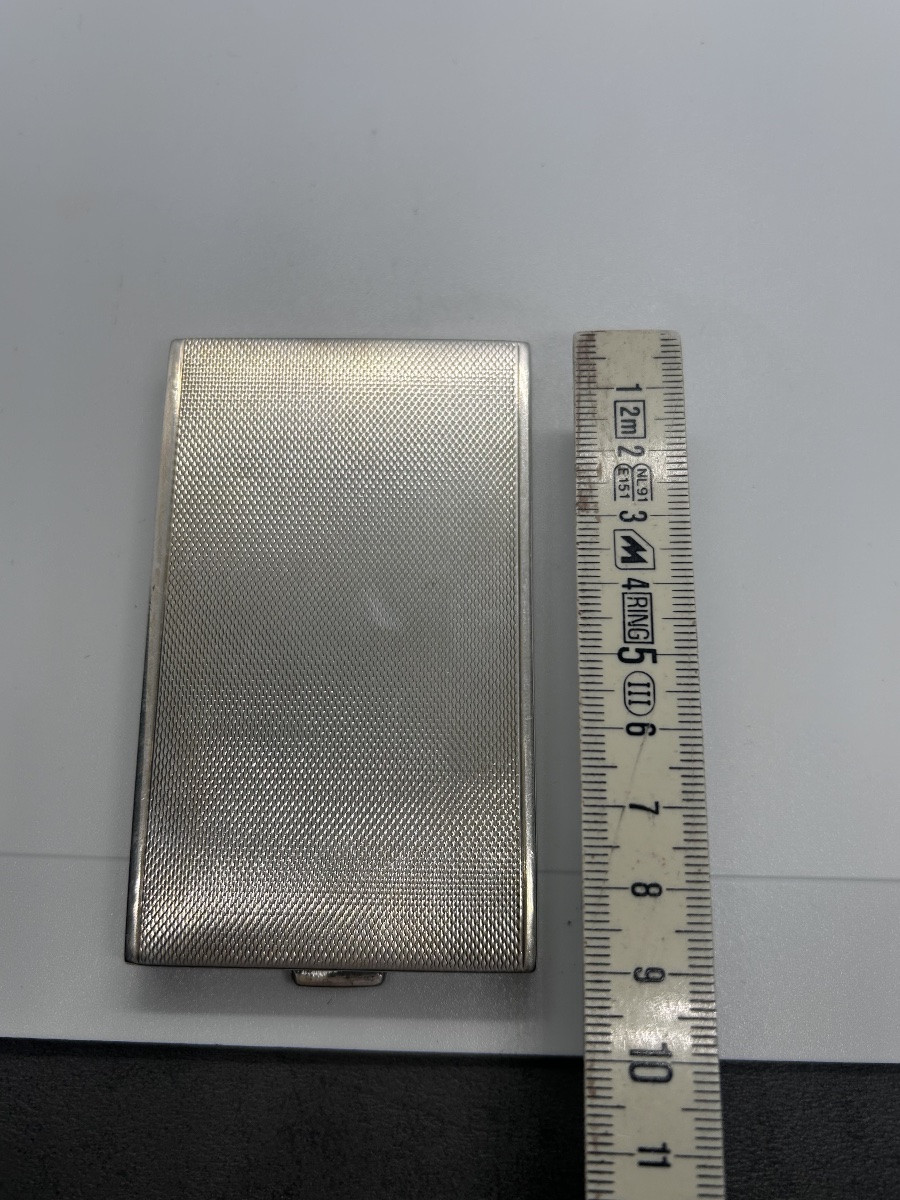 Boîte à cigarettes art déco en argent massif -photo-3