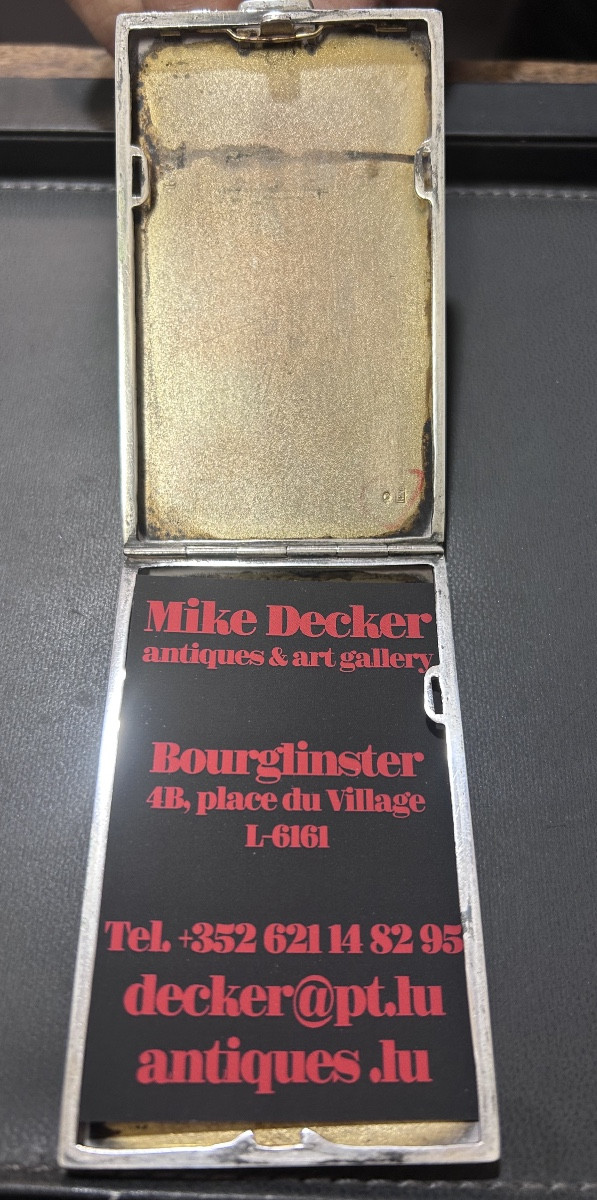 Boîte à cigarettes art déco en argent massif -photo-4