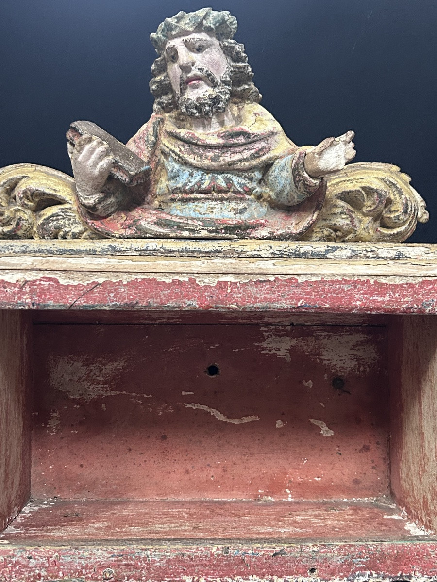 Painted Wooden Reliquary Box, From Luxembourg, Late 18th Century-photo-3