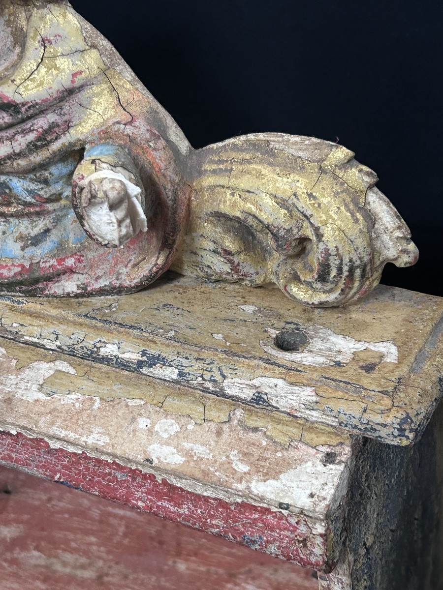 Painted Wooden Reliquary Box, From Luxembourg, Late 18th Century-photo-5