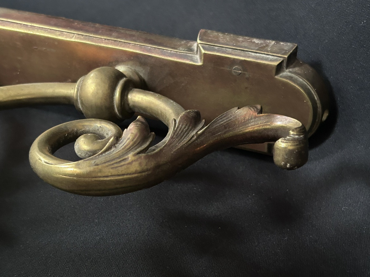 Art Nouveau Wall Sconce In Bronze And Colored Glass -photo-4