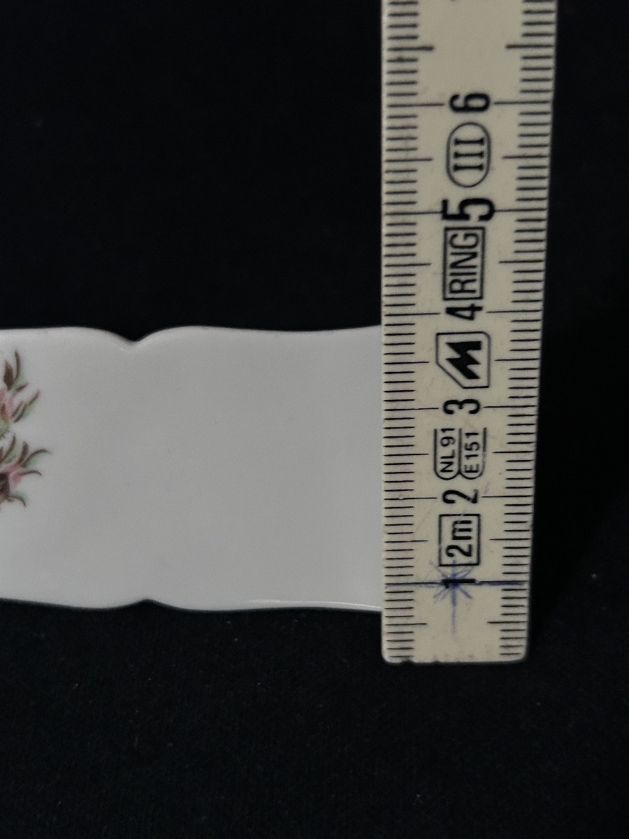 Lot de 12 porte-noms en porcelaine, décor floral-photo-6