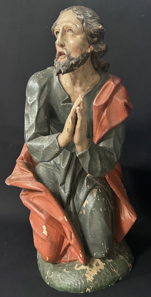 Statue Of Saint Matthew In Carved Wood, Scholtus Luxembourg Workshops -photo-4