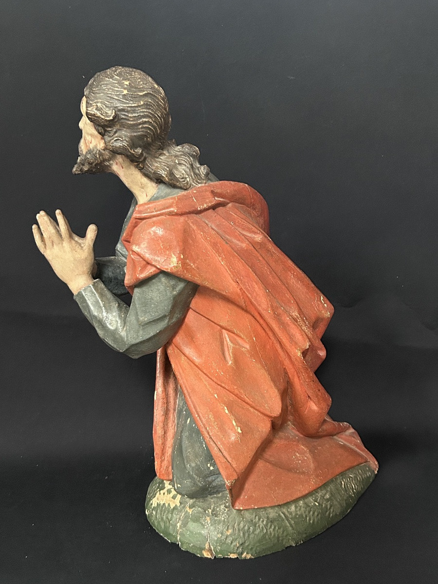 Statue Of Saint Matthew In Carved Wood, Scholtus Luxembourg Workshops -photo-3