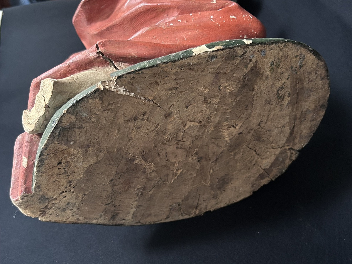 Statue Of Saint Matthew In Carved Wood, Scholtus Luxembourg Workshops -photo-5