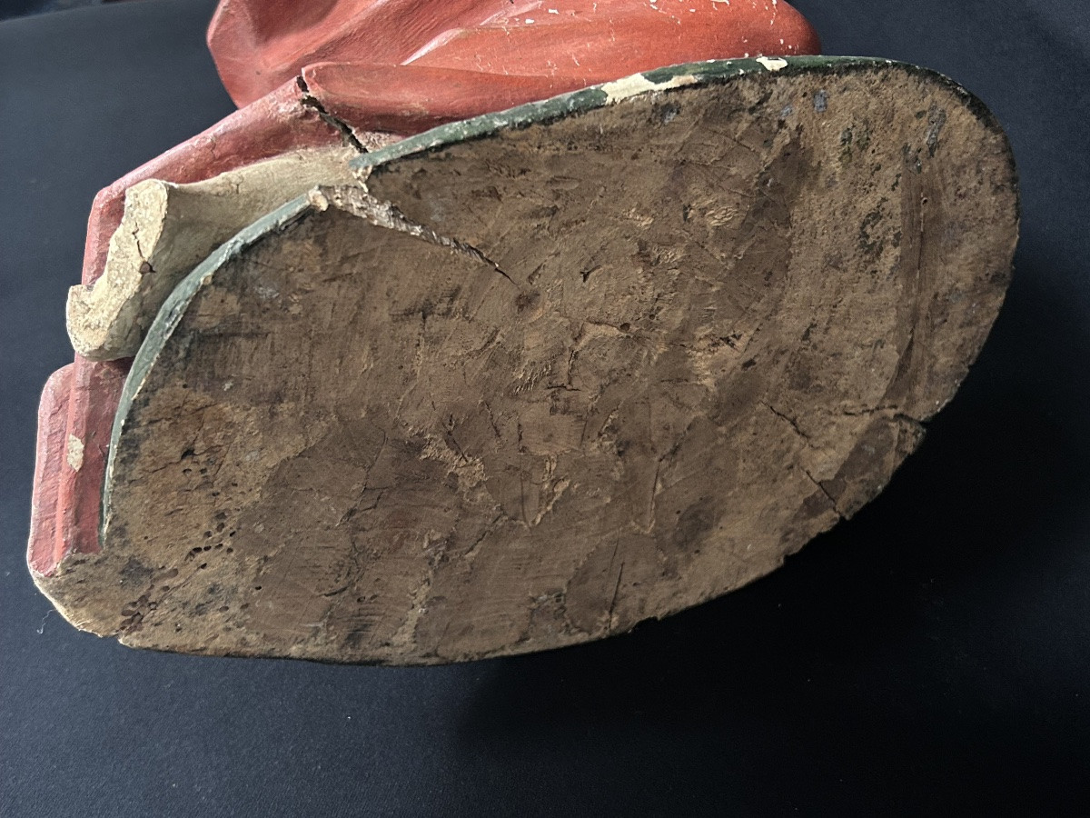 Statue Of Saint Matthew In Carved Wood, Scholtus Luxembourg Workshops -photo-6