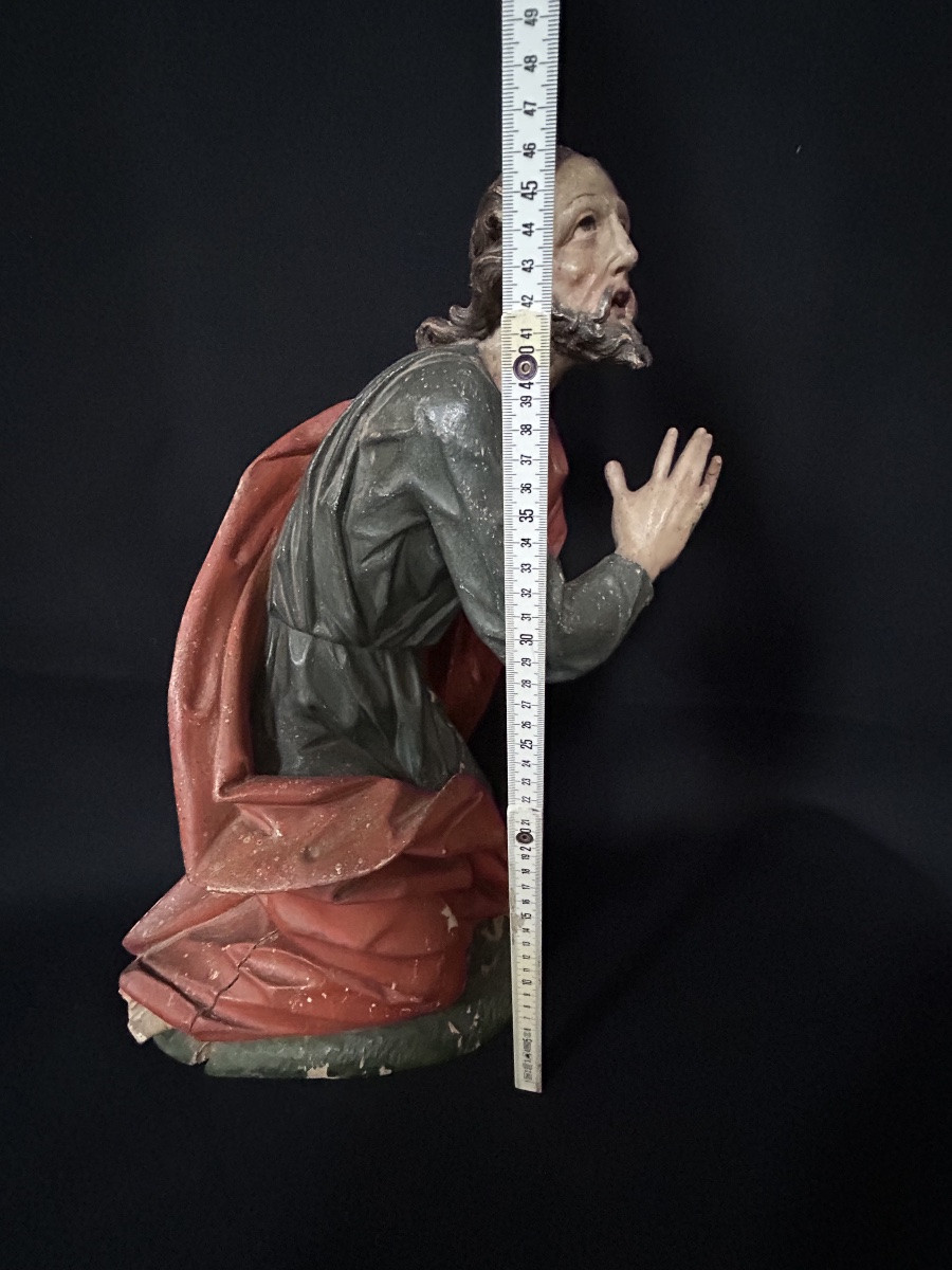 Statue Of Saint Matthew In Carved Wood, Scholtus Luxembourg Workshops -photo-7