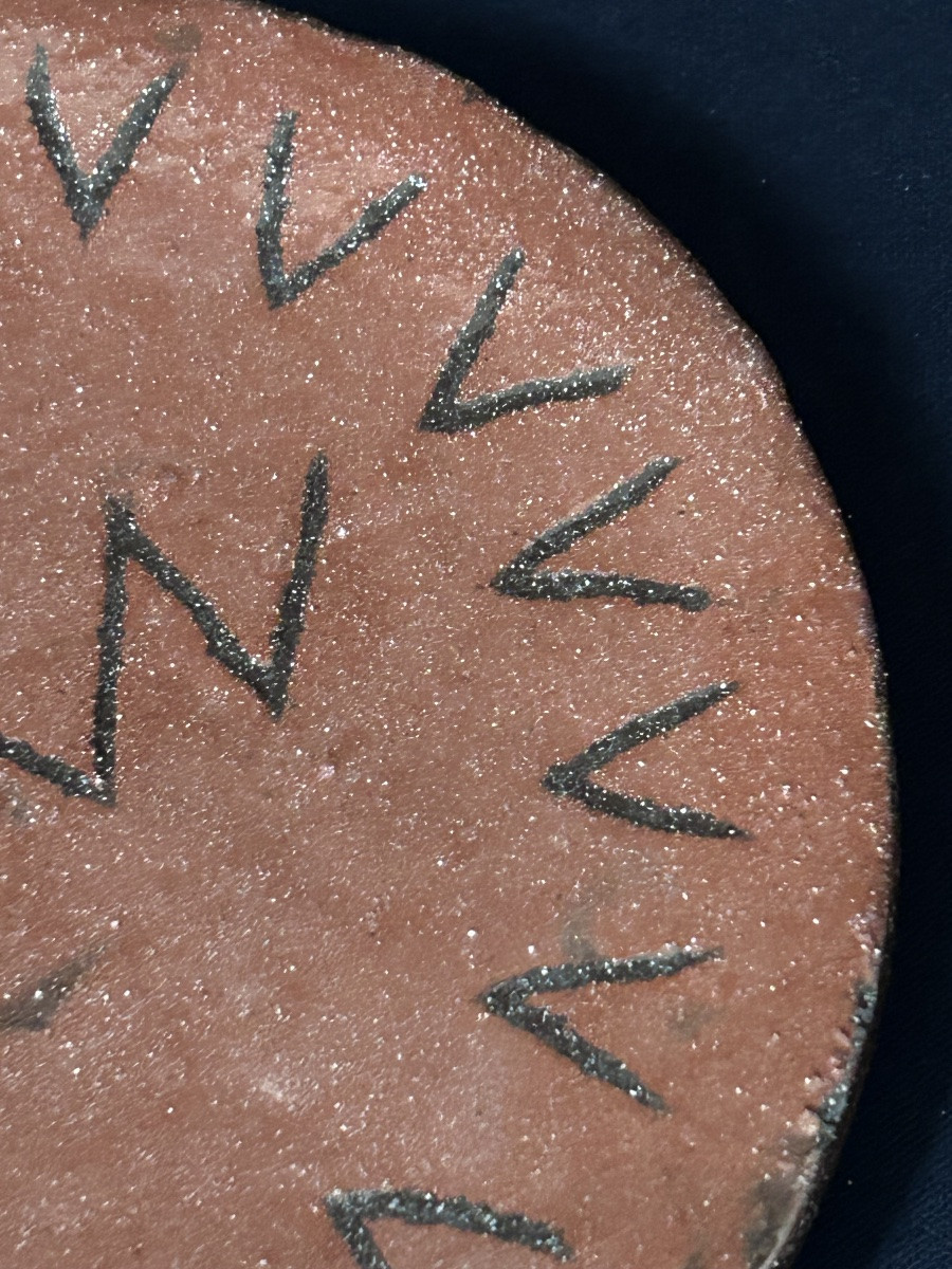 Monogrammed Ls Glazed Stoneware Plate, 1950s-photo-2