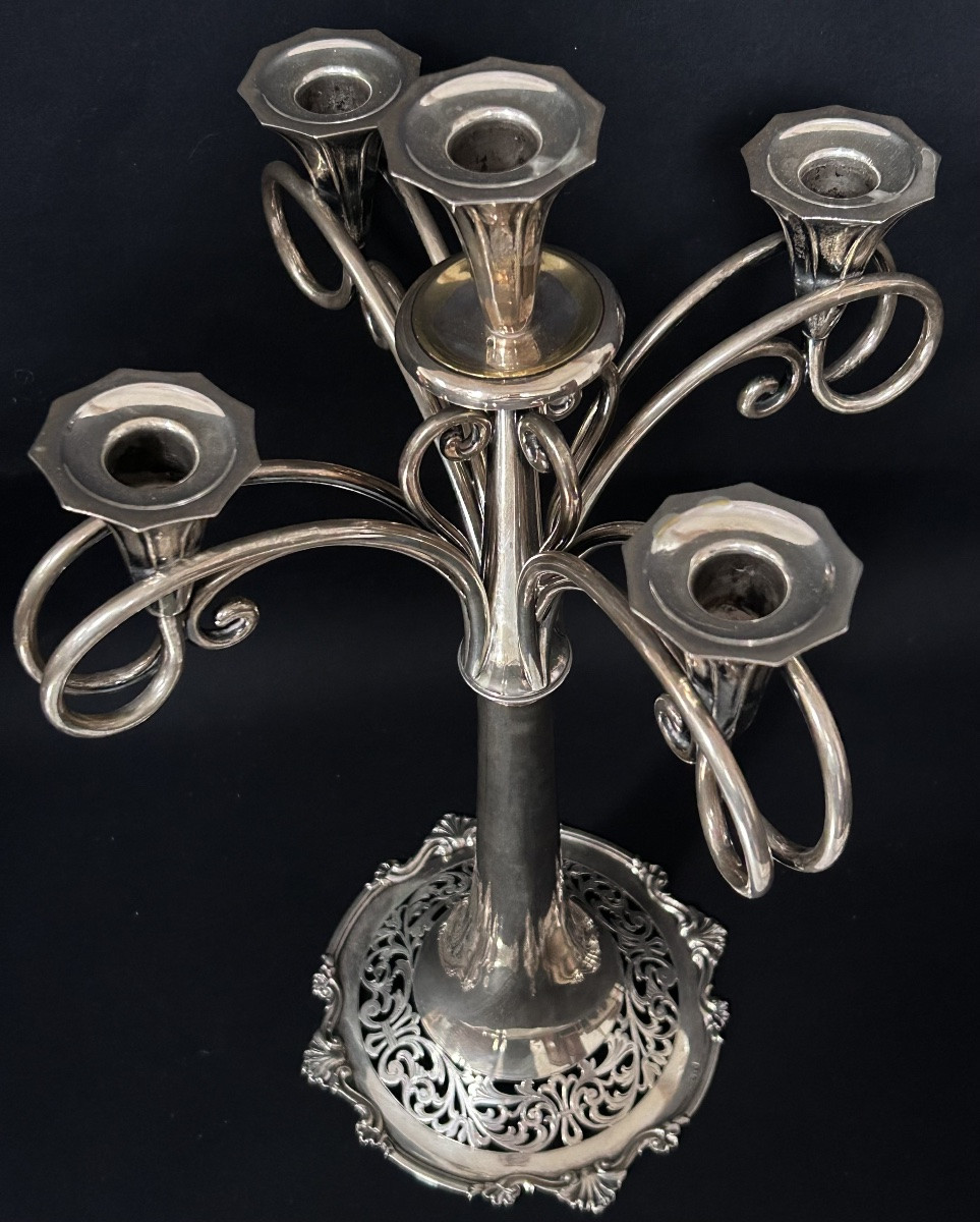 Chandelier hongrois en argent massif-photo-1