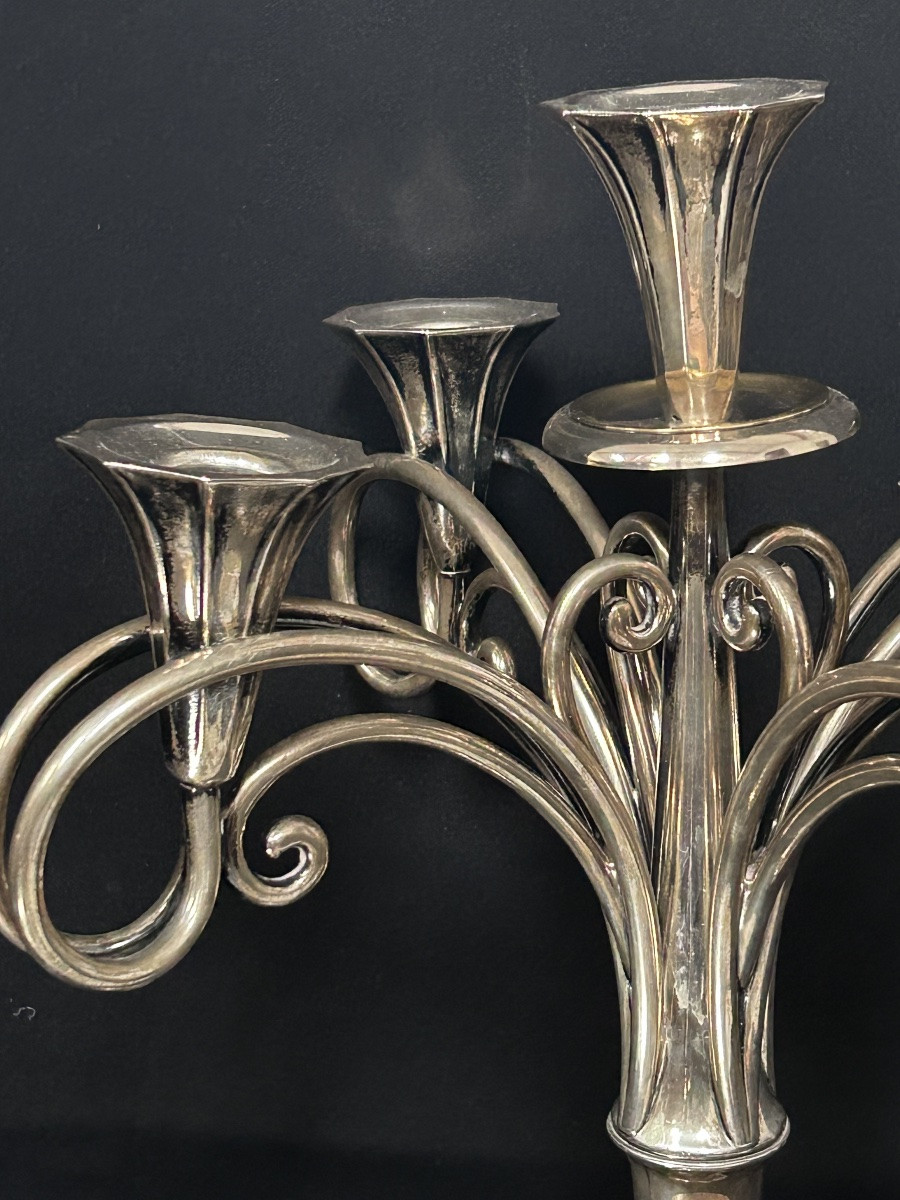 Chandelier hongrois en argent massif-photo-2