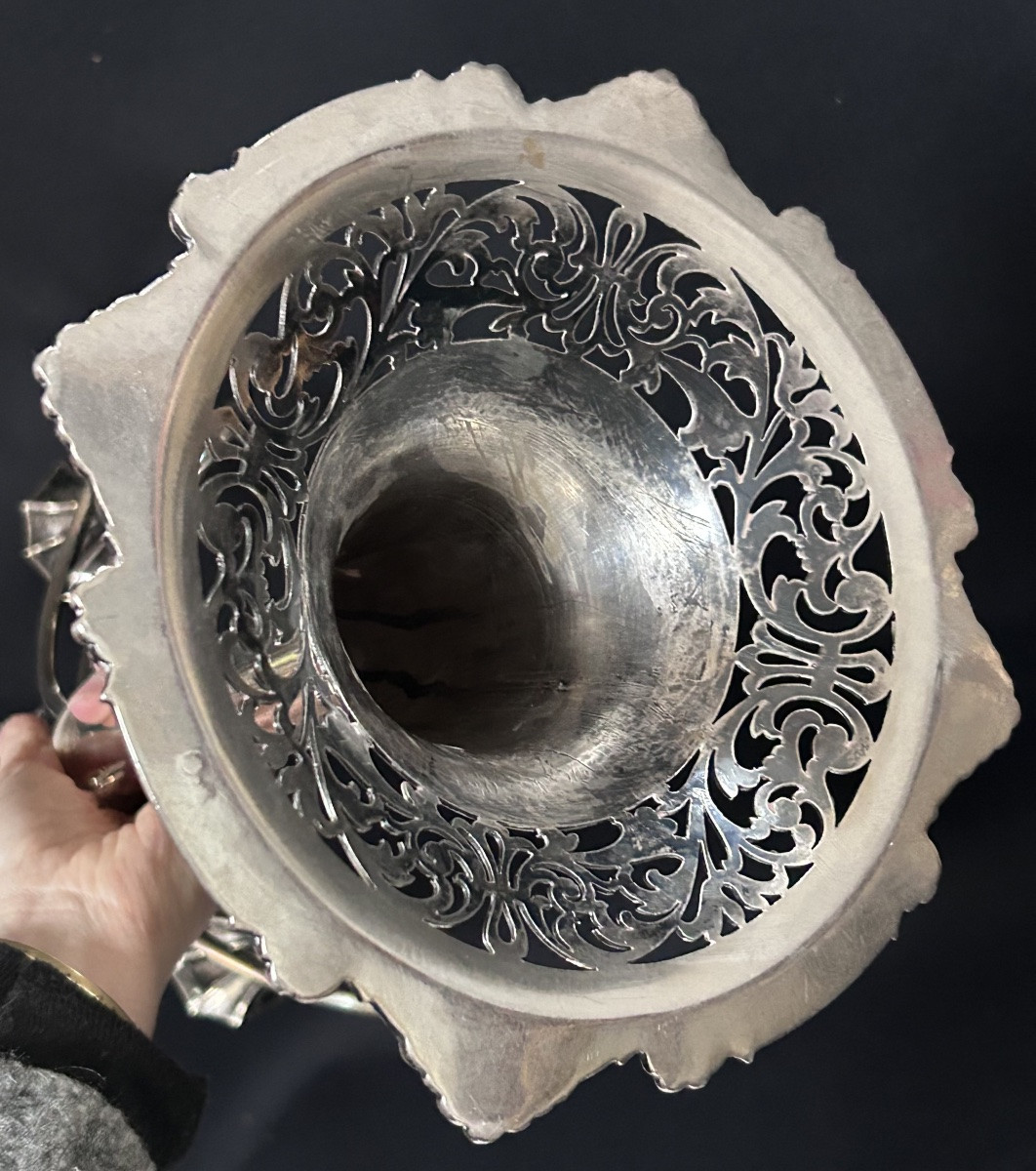 Chandelier hongrois en argent massif-photo-3