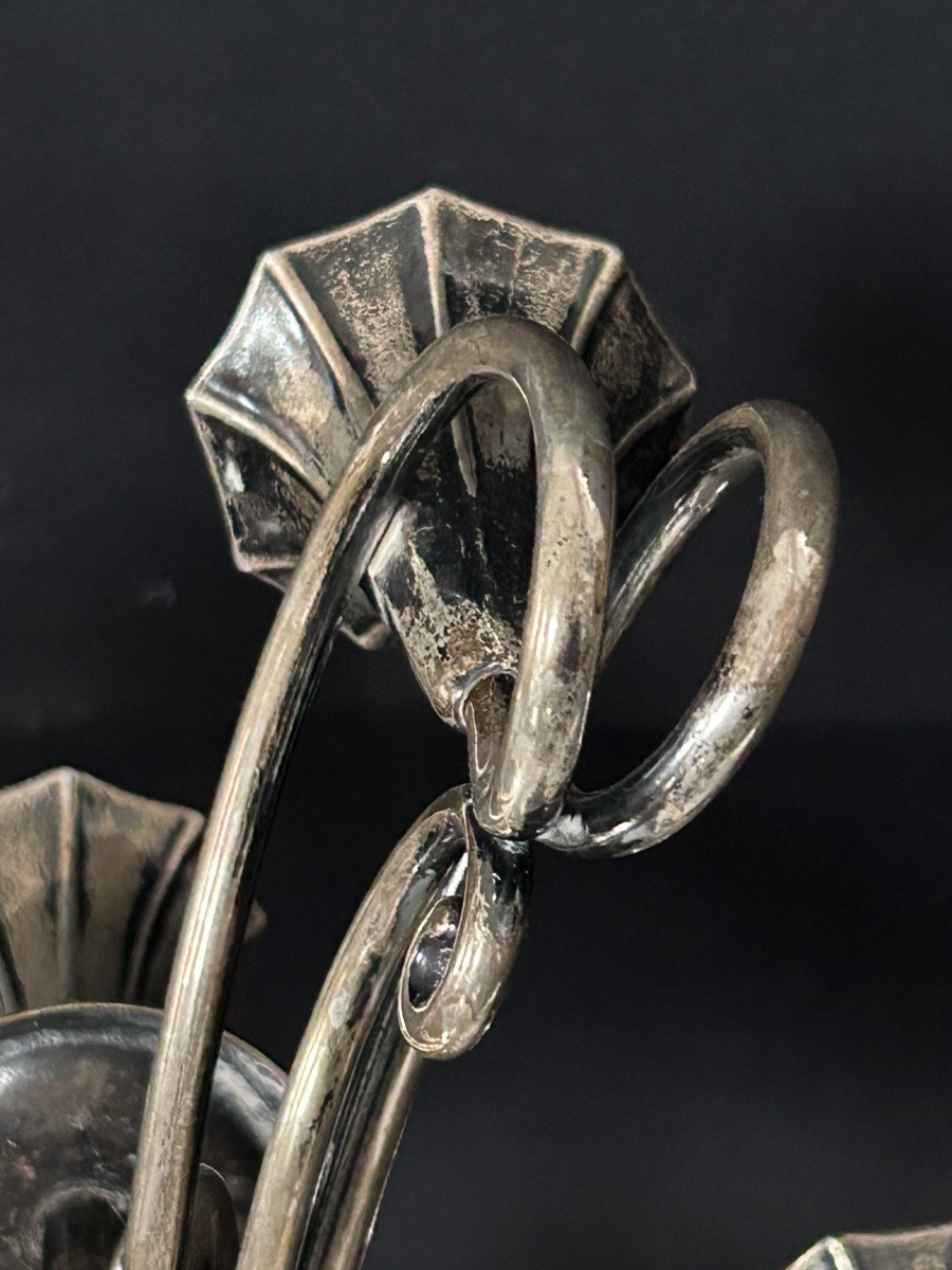 Chandelier hongrois en argent massif-photo-4