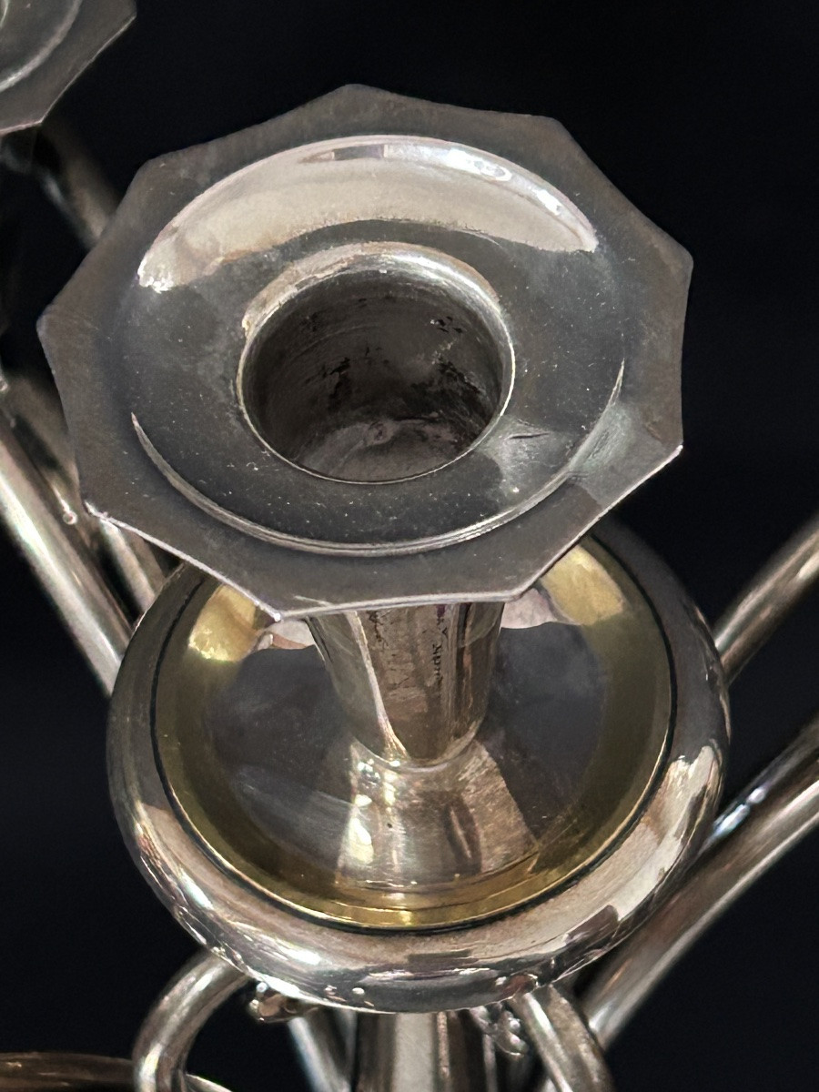 Chandelier hongrois en argent massif-photo-5