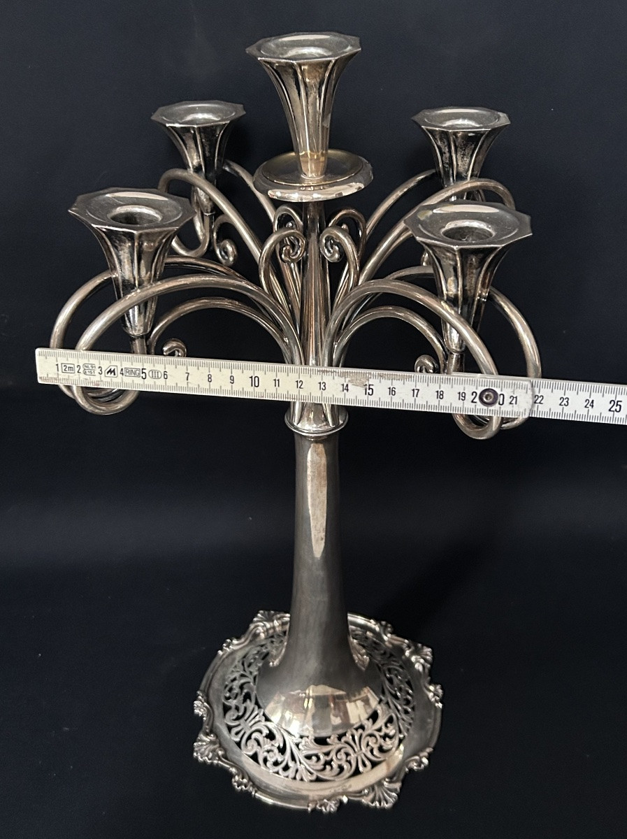 Chandelier hongrois en argent massif-photo-6