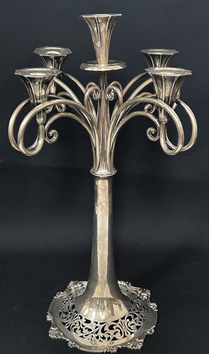 Chandelier hongrois en argent massif-photo-7