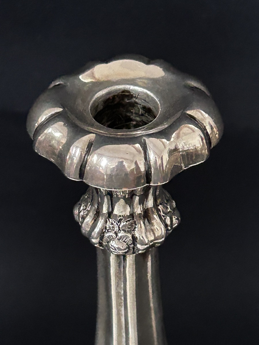 Paire de chandeliers hongrois en argent massif 13 lot -photo-3