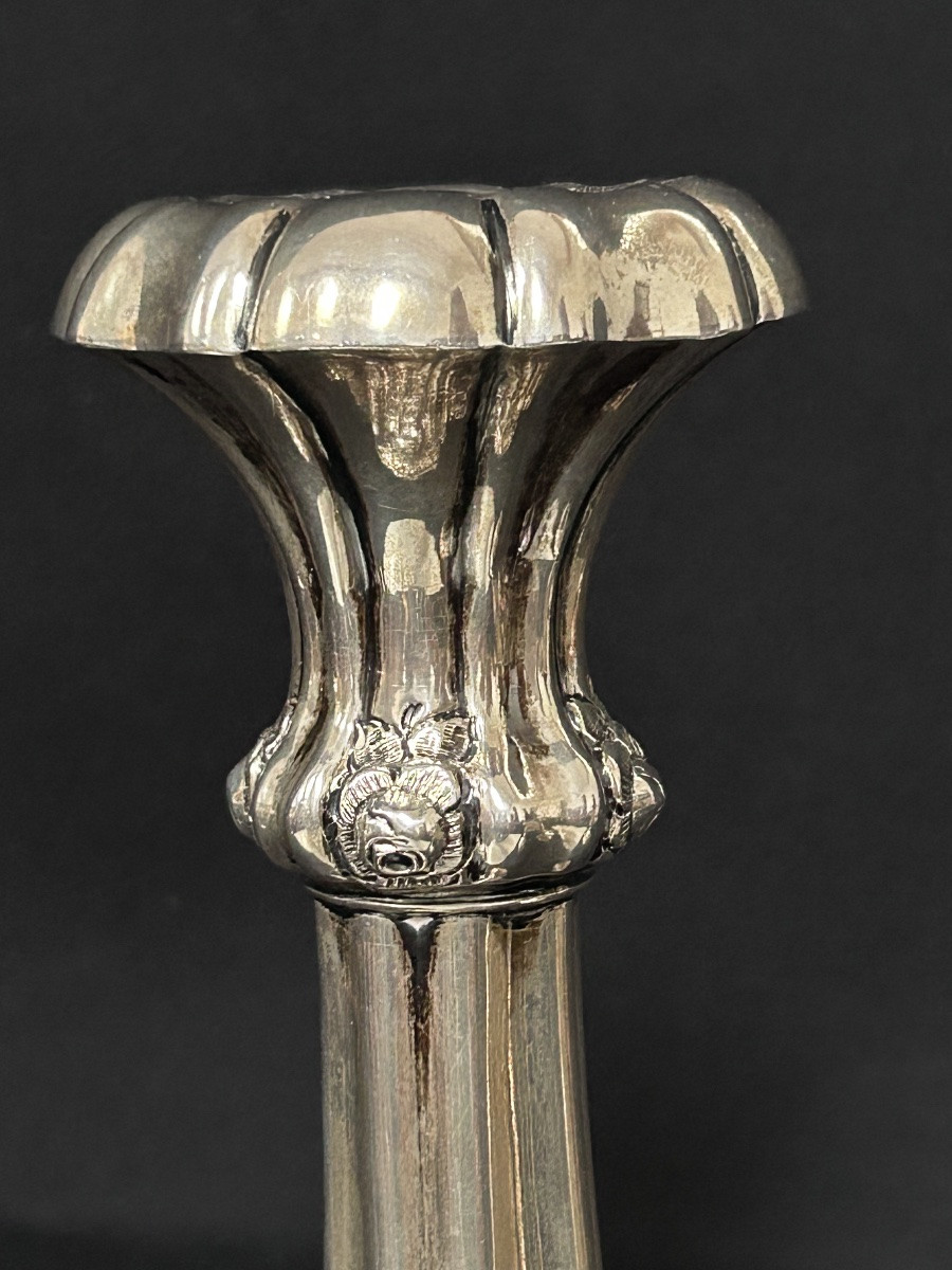 Paire de chandeliers hongrois en argent massif 13 lot -photo-6